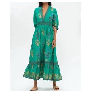 Oliphant Green Floral Maxi Dress